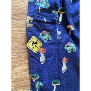 Skidz Mushroom Cactus Print Skater Cargo Pants with Zipper Pocket Medium